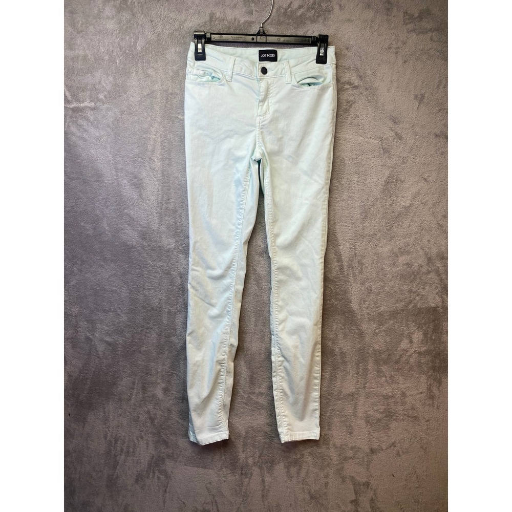 Joe Boxer Pants Women Size 1 Skinny Mint‎ Green Stretch Denim EUC